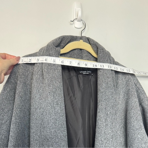 Vivian Shyu Oversized Grey Draped Bomber Kimono Coat – Size M - Picture 7 of 17